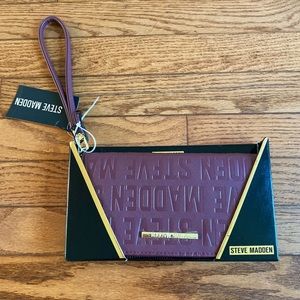 NWT STEVE MADDEN BURGUNDY WINE CLUTCH WALLET!!